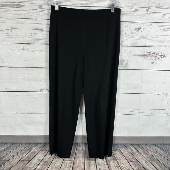 Misook Pants - Misook Pants Womens Large Black Pull on Career Midrise Office Knit Straight